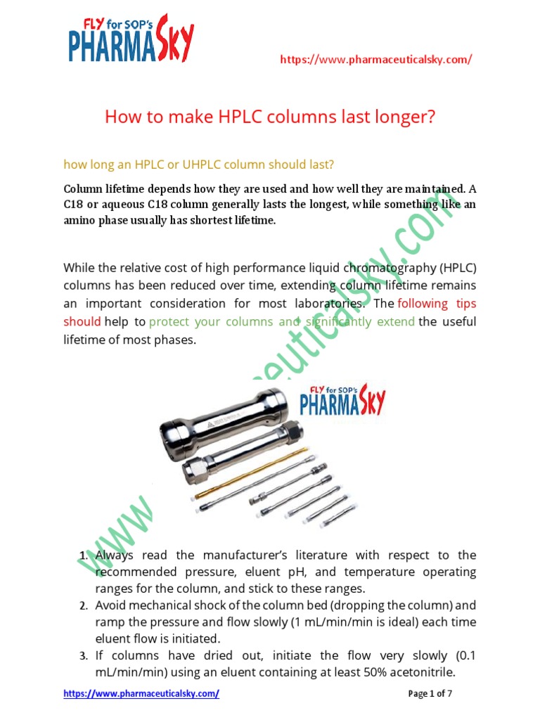 How To Make HPLC Columns Last Longer PDF High Performance Liquid