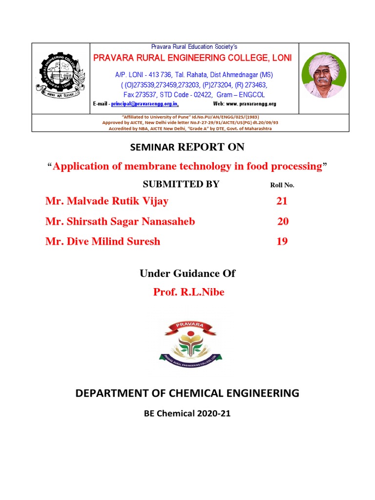 Membrane Technology in Food Processing | PDF | Membrane | Membrane ...