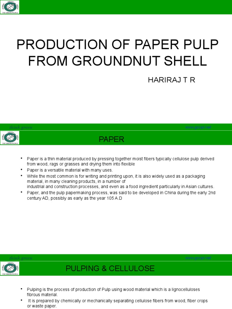 Kraft Process for Groundnut Shell Pulp | PDF | Pulp (Paper) | Wood