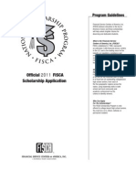Official 2011 Fisca Scholarship Application: Program Guidelines