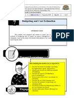 Module 7 - Budgeting and Cost Estimatiion