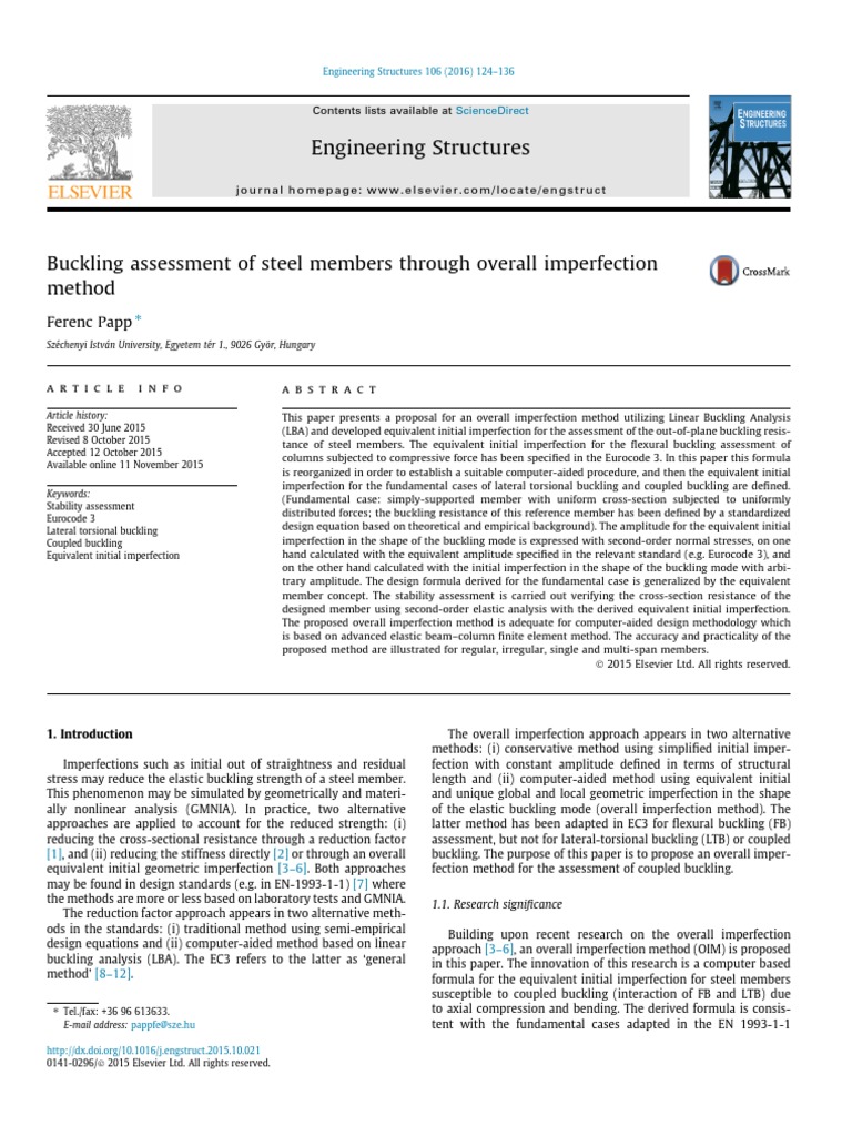 Papp 2016 | PDF | Buckling | Bending
