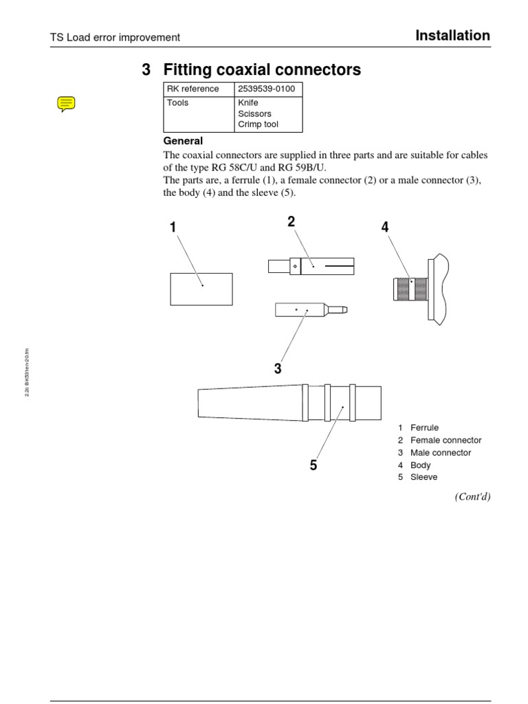 Coaxial Connector Installation Guide | PDF | Coaxial Cable | Electrical ...