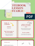 Notebook Lesson Syable: Here Starts The Lesson!
