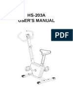 HS-203A User's Manual Exercise Bike Instructions