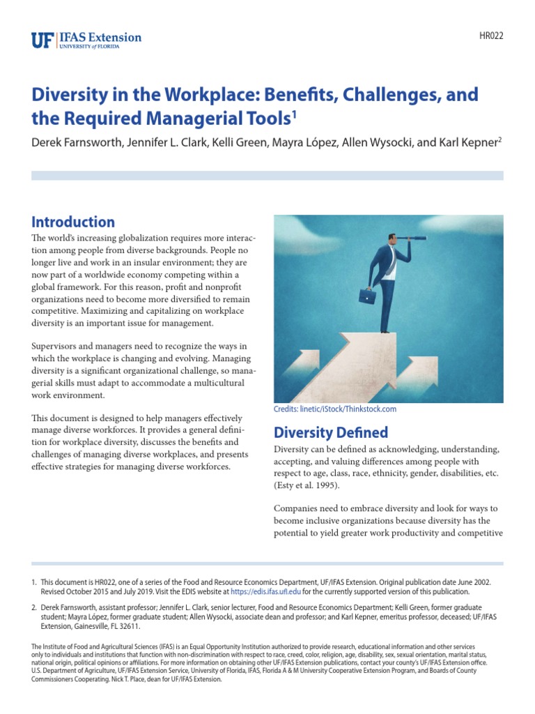 Diversity in The Workplace Benefits, Challenges, and | PDF | Diversity ...