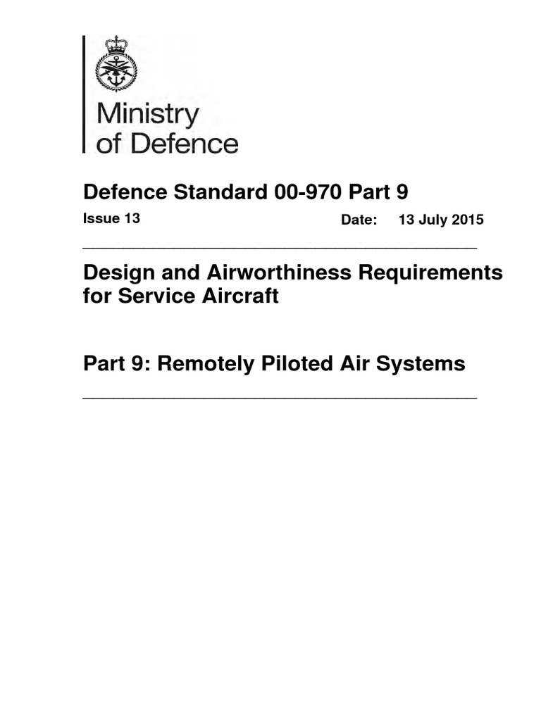 DEF STAN 00-970 - Part9 | PDF | Unmanned Aerial Vehicle | Flight ...