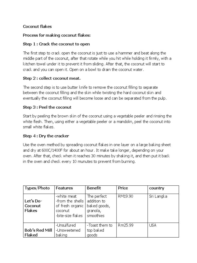 Coconut Flakes PDF Flour Coconut