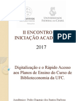 APRESENTAÇÃO PEDRO EUGÊNIO 2o. Encontro Acadêmico 2017