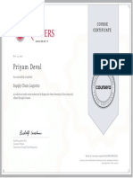 Priyam Supply Chain Certificate