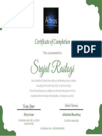 Srajal Rastogi altros Certificate