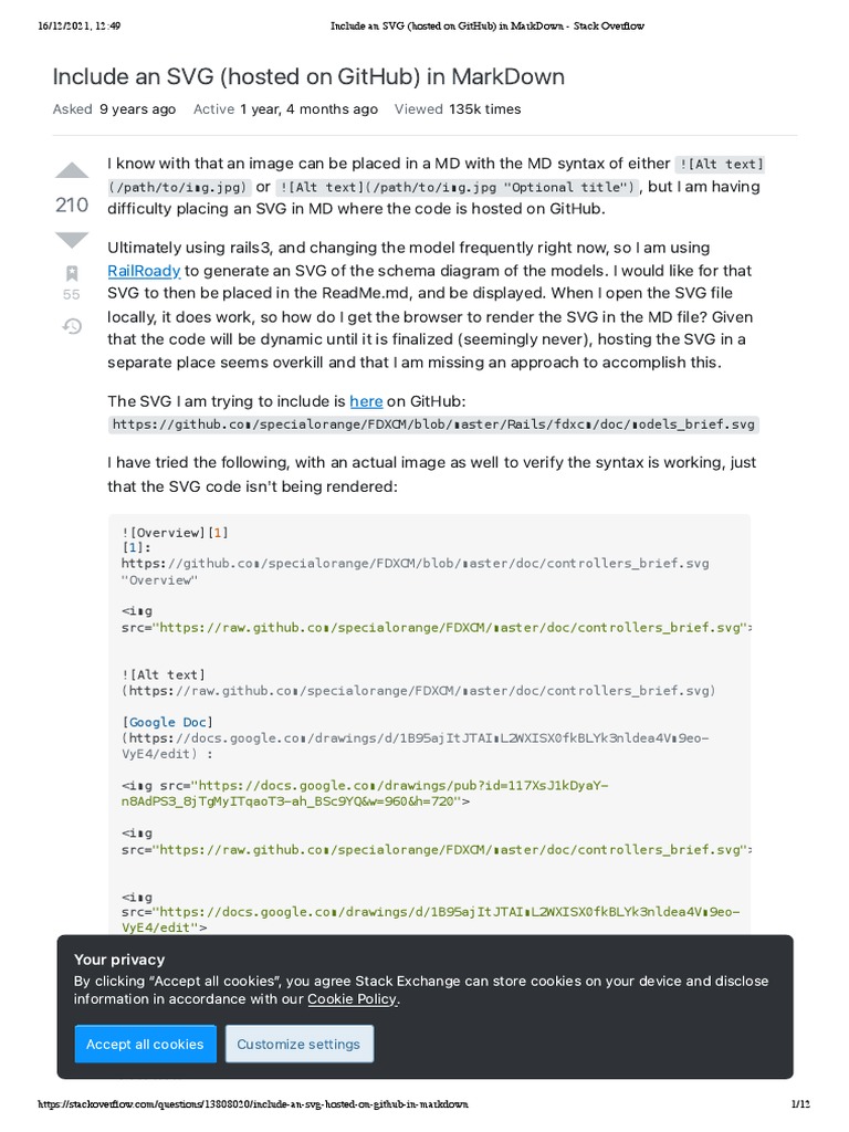 Embed SVG from GitHub in Markdown | PDF | Http Cookie | Internet Privacy