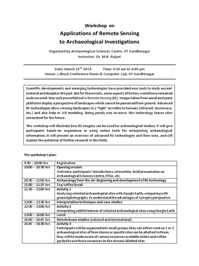 Applications of Remote Sensing To Archaeological Investigations | PDF ...