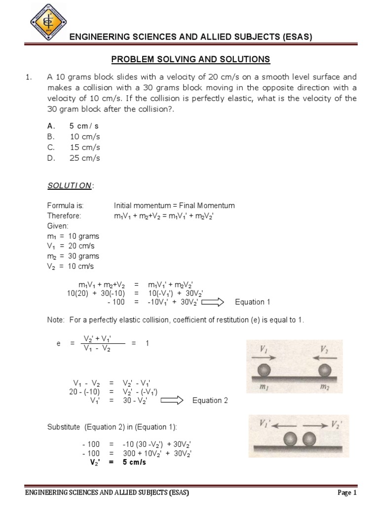 Engineering Problem Solutions Guide | PDF | Collision | Applied And ...