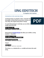 It Spring Edutech: Introduction To The Javascript Strings