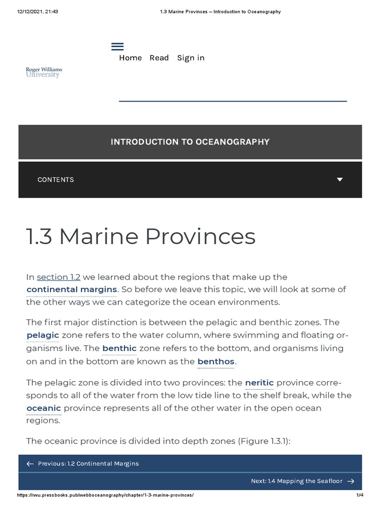 Marine Provinces Introduction To Oceanography Pdf Oceans