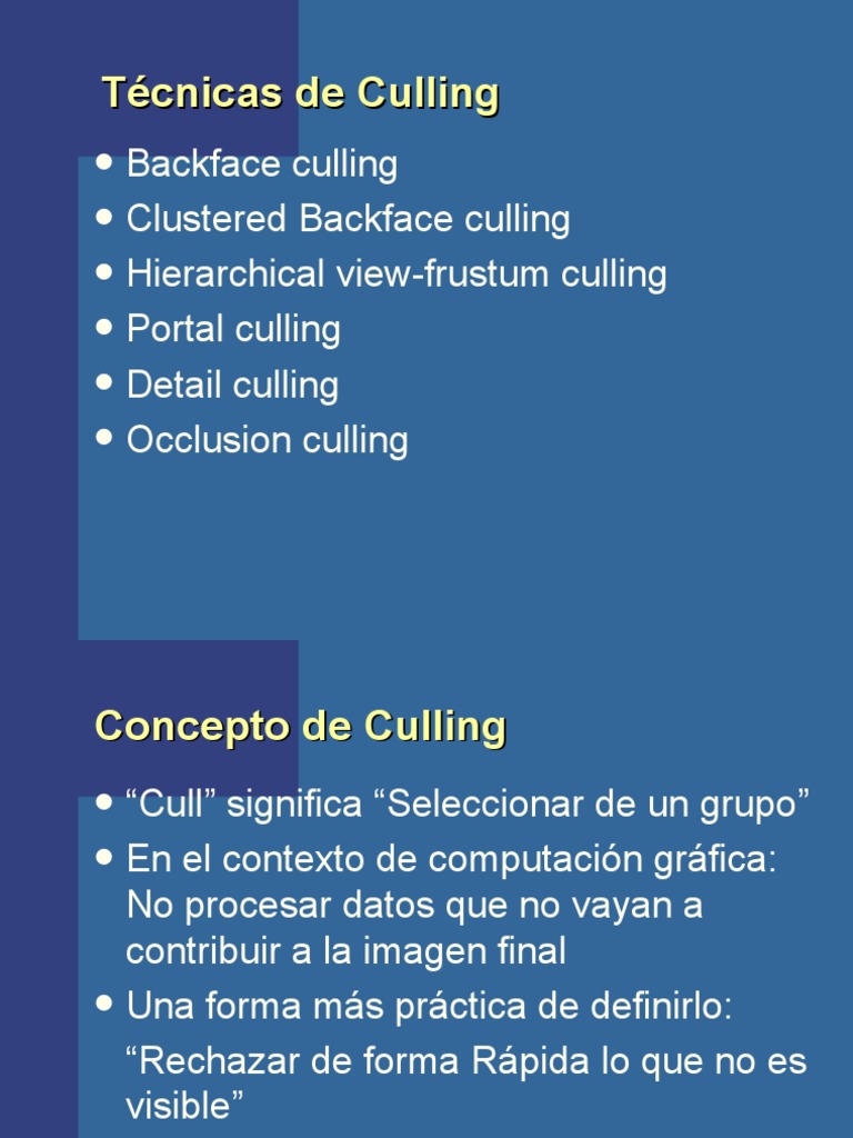 Ténicas de Culling | PDF | Informática | Ciencias de la Computación