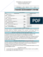 Student D T B Se M N Gement System: Project Purpose, Scope and Objectives