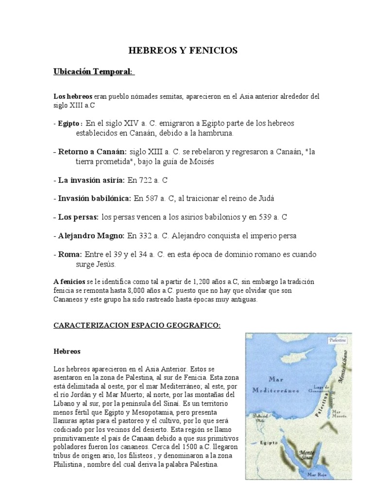 Hebreos y Fenicios: Historia y Comparativa | PDF | Canaán | Fenicia