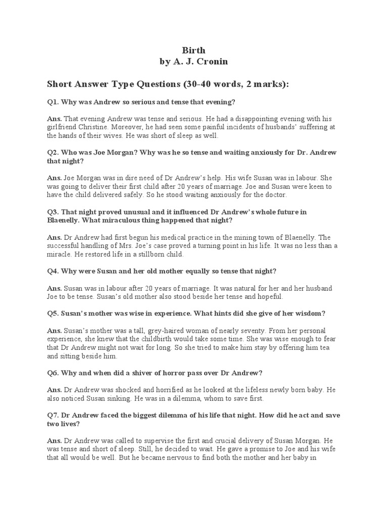 Class 11 Birth Chapter Q&A Guide | PDF | Wellness
