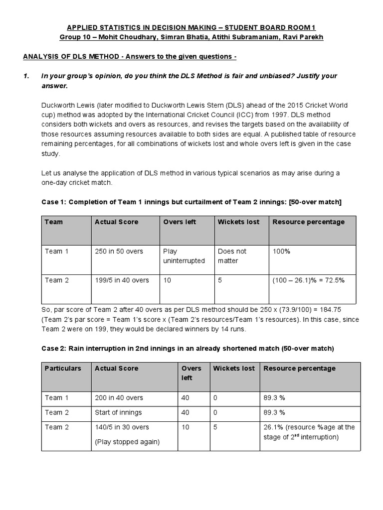 Analysis of DLS Method | PDF | Ball Games | Teams