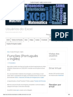 Funções (Português x Inglês) _ Usuários do Excel