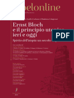 Ernst Bloch e Il Principio Utopico Ieri e Oggi. Spirito Dell'utopia Un Secolo Dopo