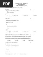 Java MCQ Worksheet-10 MCQ