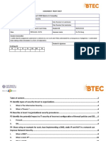 Assignment Front Sheet Qualification BTEC Level 5 HND Diploma in Computing Unit Number and Title Unit 5: Security Submission Date
