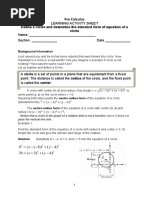 Pre Calculus: Define A Circle and Determine The Standard Form of Equation of A Circle