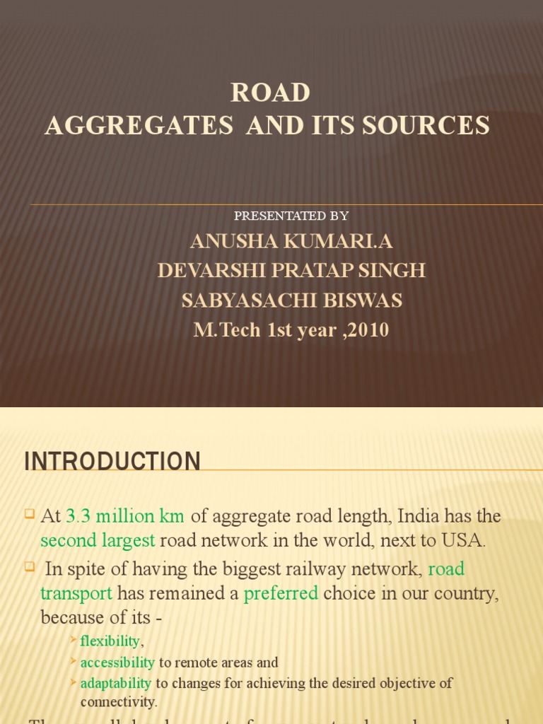 Road Aggregates and Their Sources in India | PDF | Rock (Geology ...