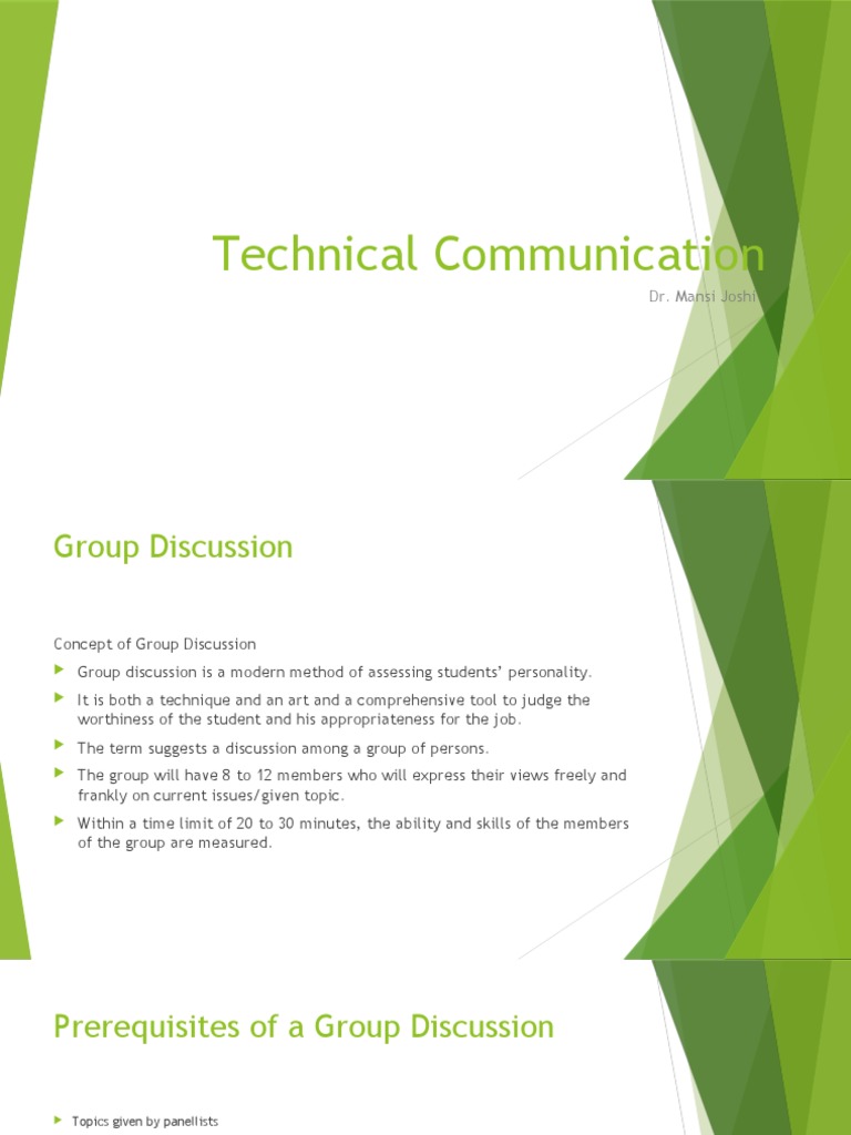 Group Discussion Techniques by Dr. Joshi | PDF | Public Speaking ...