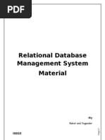 Relational Database Management System Material: Rahat and Yugander