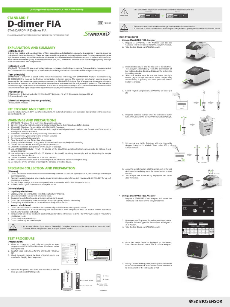 Sdbiosensor Insert F D Dimer | PDF | Body Fluids | Tissue (Biology)