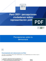 Perú 2021: Percepciones Ciudadanas Sobre Representación Política