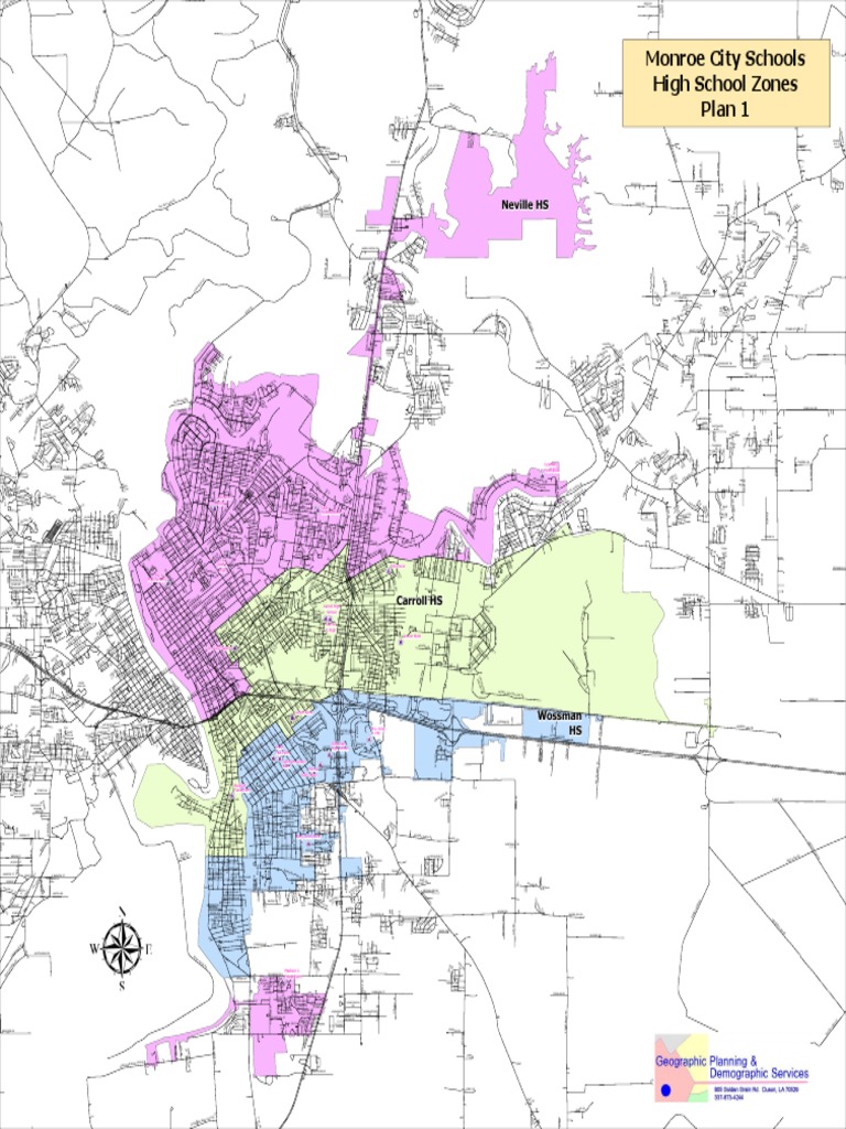Monroe City Schools High School Zones Plan 1 Neville HS PDF