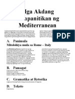 Mga Akdang Pampanitikan NG Mediterranean