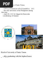 Rizal at University of Santo Tomas