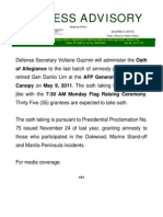 DND-OPA - Media Invite - Final Amnesty Oath Taking - 6 May 2011