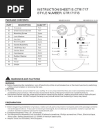 Instruction Sheet Is-Ctr1717 Style Number: Ctr1717Is: Package Contents