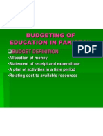Process of Budgeting of Education in Pakistan by DR M H Shah AIOU Islamabad