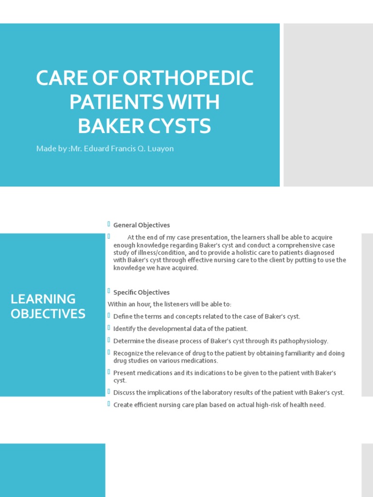 Care of Orthopedic Patients With Baker Cysts PDF Bone Lower Limb