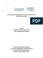 Acuerdos - Parasociales - Capitalizacion Colombia