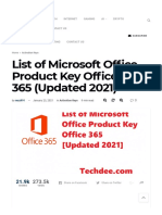List of Microsoft Office Product Key Office 365 (Updated 2021)