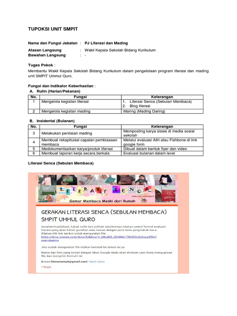 Proker Literasi Dan Mading Pdf