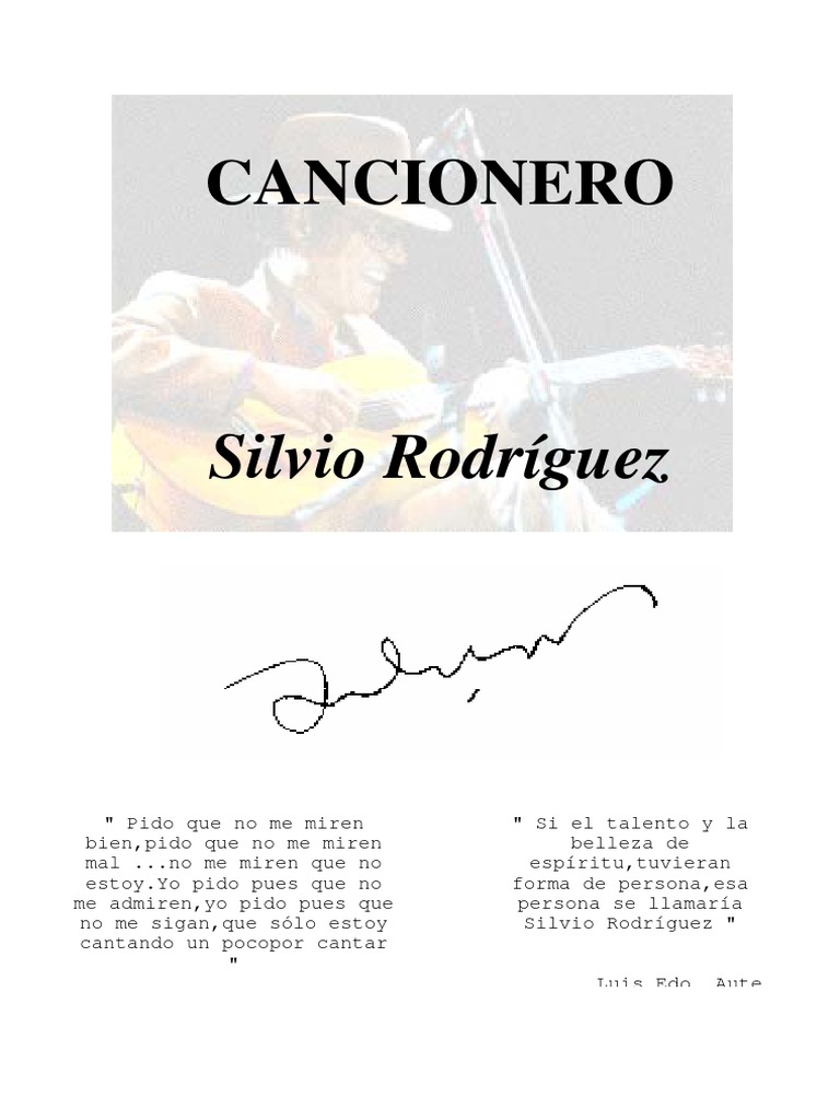 Partituras - Silvio Rodriguez - Letras y Partituras - para Guitarra ...