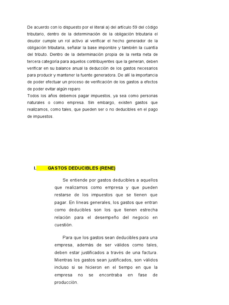 Gastos Deducibles y No Deducibles en Renta | PDF | Impuestos | Impuesto ...