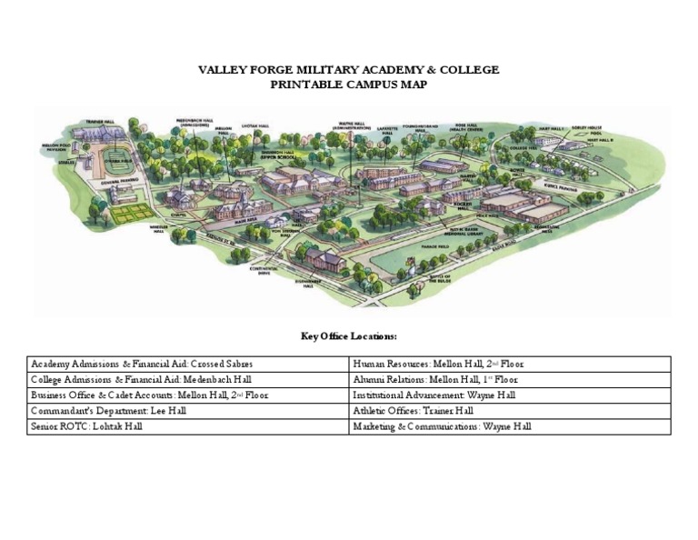 Valley Military Academy & College Printable Campus Map PDF