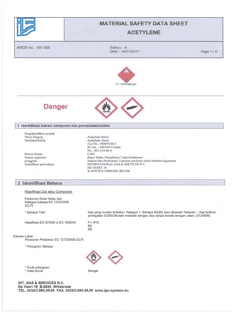Acetylene Sds Pdf : Acetylene SDS Provides Safety Information – LQHA