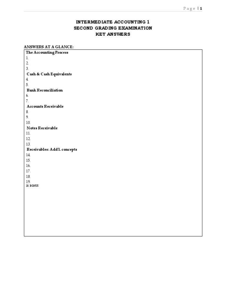Intermediate Accounting 1 Exam Answers | PDF | Present Value | Prices